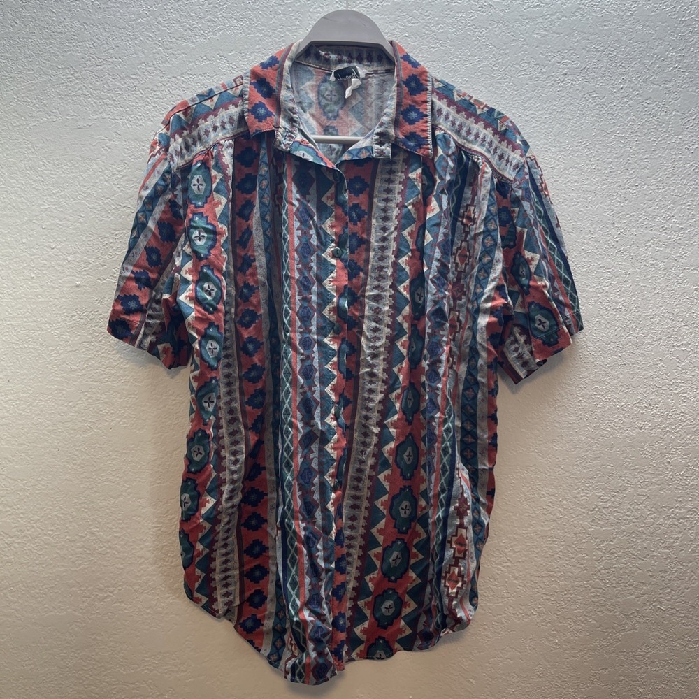 Vintage‎ Tapestry Men's Shirt Short Sleeve Light Weight Western Size 18W